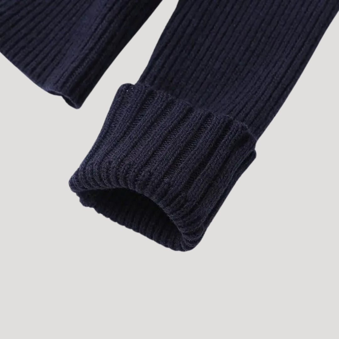 Cabled Knit cardigan with contrast trim for women | Selene