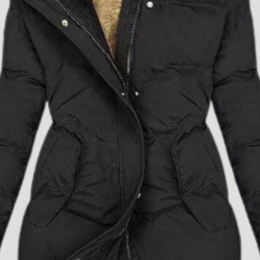 Protected Long hooded winter coat for women | Celeste