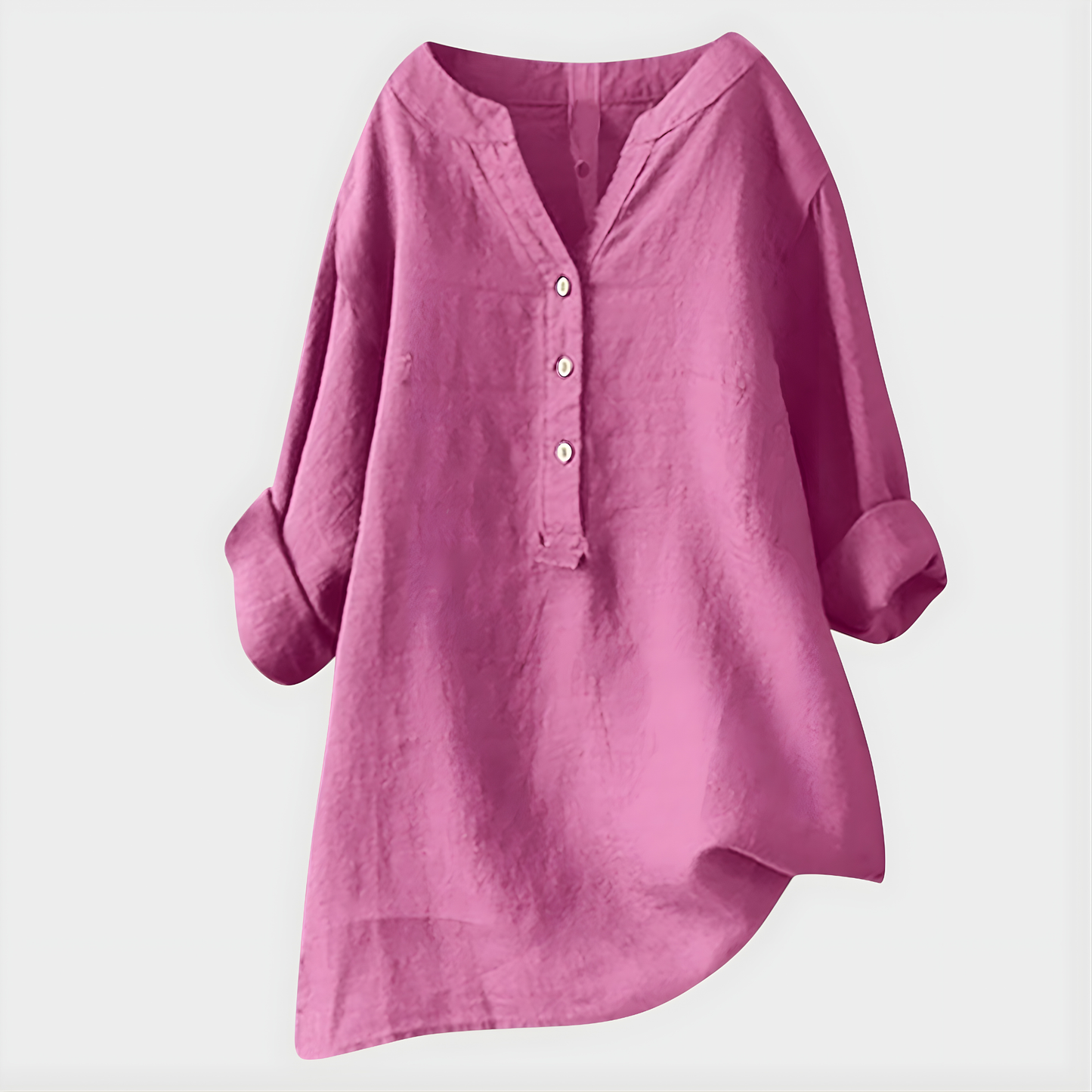 Turtleneck Elegant V-neck blouse with relaxed silhouette for women | Veronique