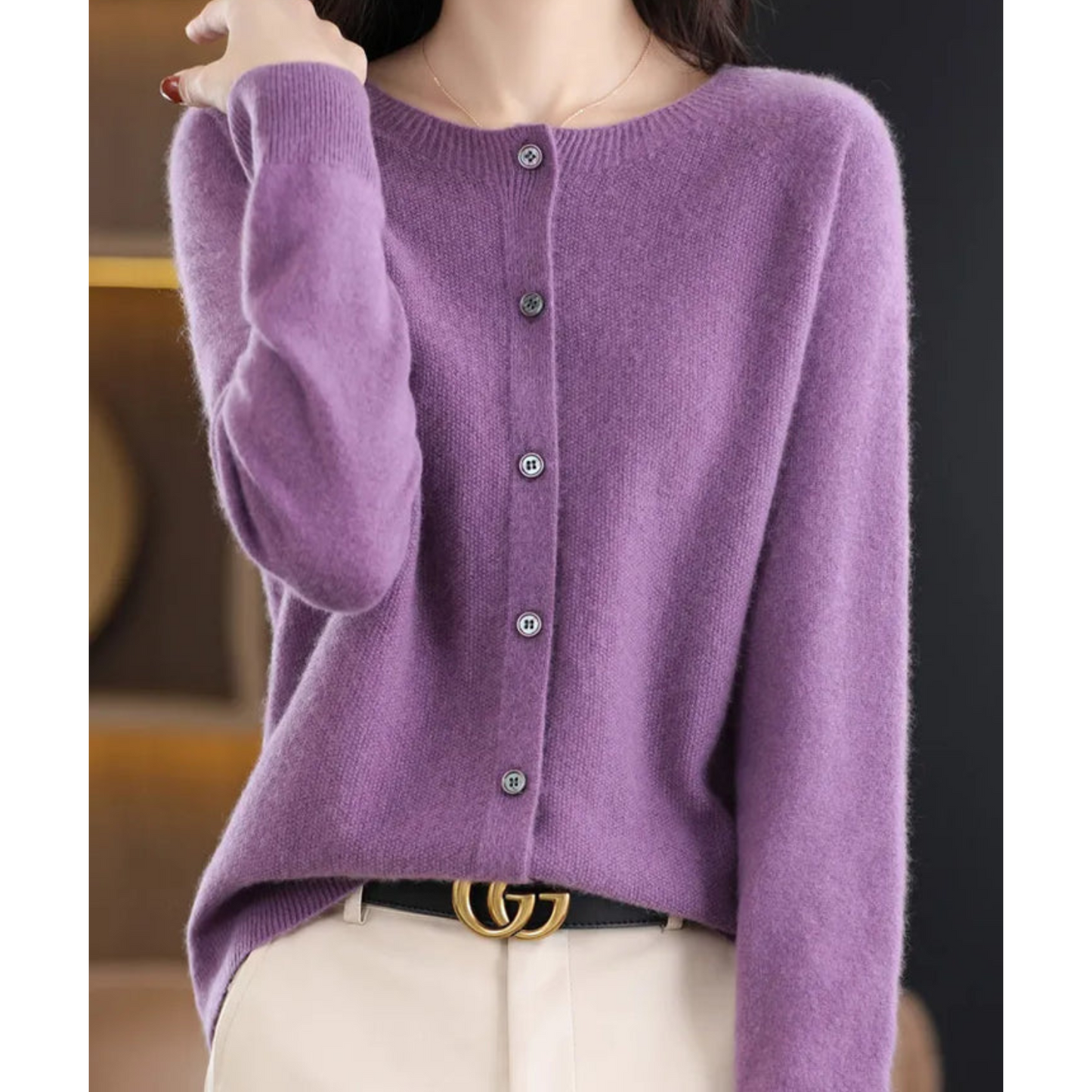 Soft cashmere open-front cardigan for women -15