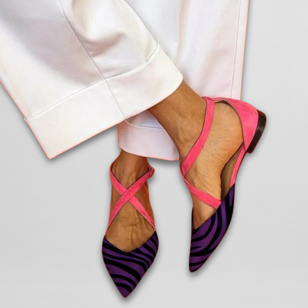 Refined Strappy ballerina flats with pointed silhouette for women | Fern