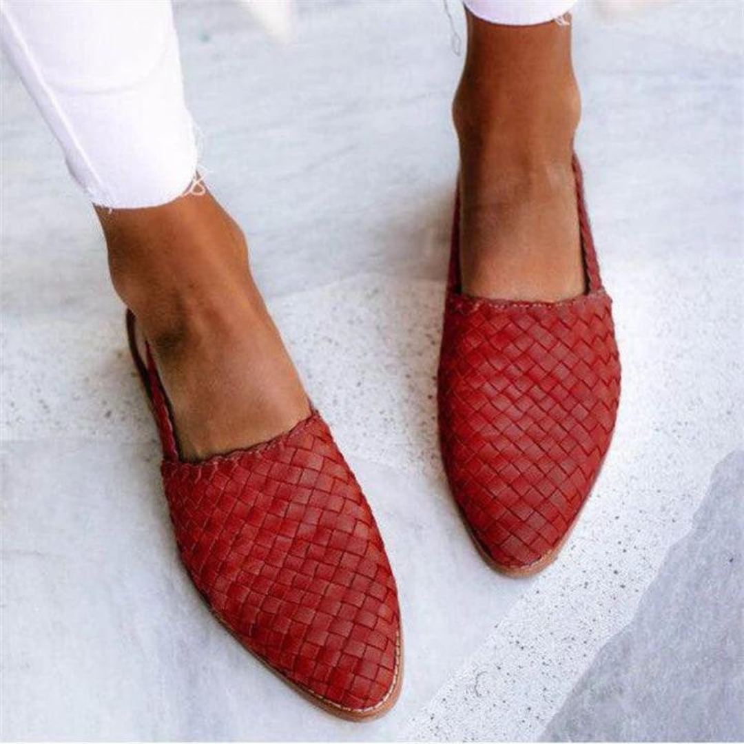 Handcrafted artisanal low-heel summer sandals for women | Cassia -5