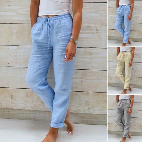 Relaxed drawstring straight-leg everyday trousers for women | Elowen -7