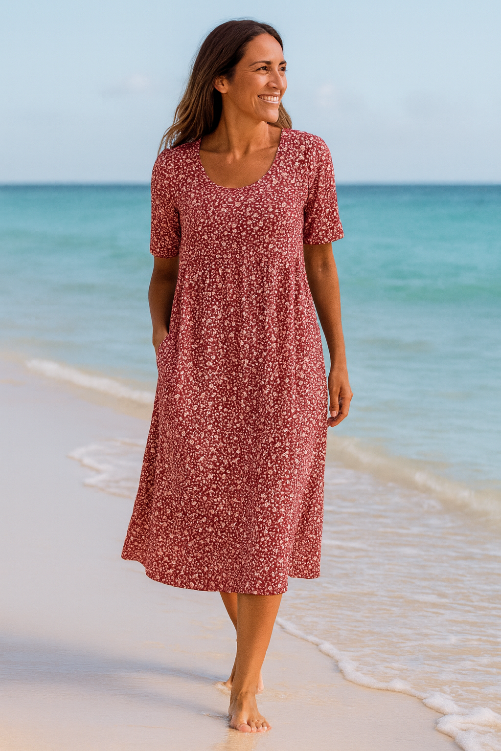 Classic Floral midi dress for women | Maribelle