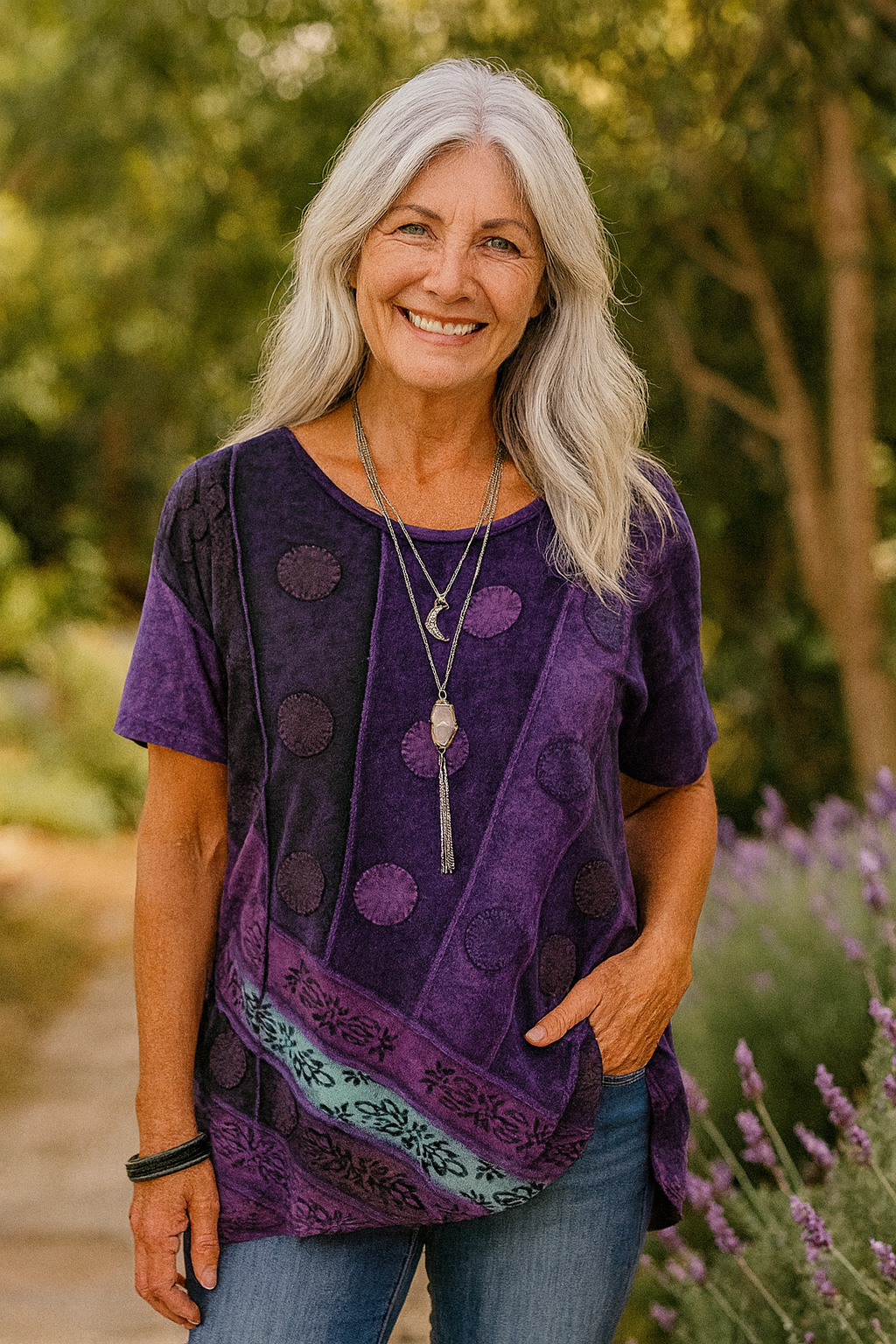 Buttoned Artistic relaxed top for women | Calla
