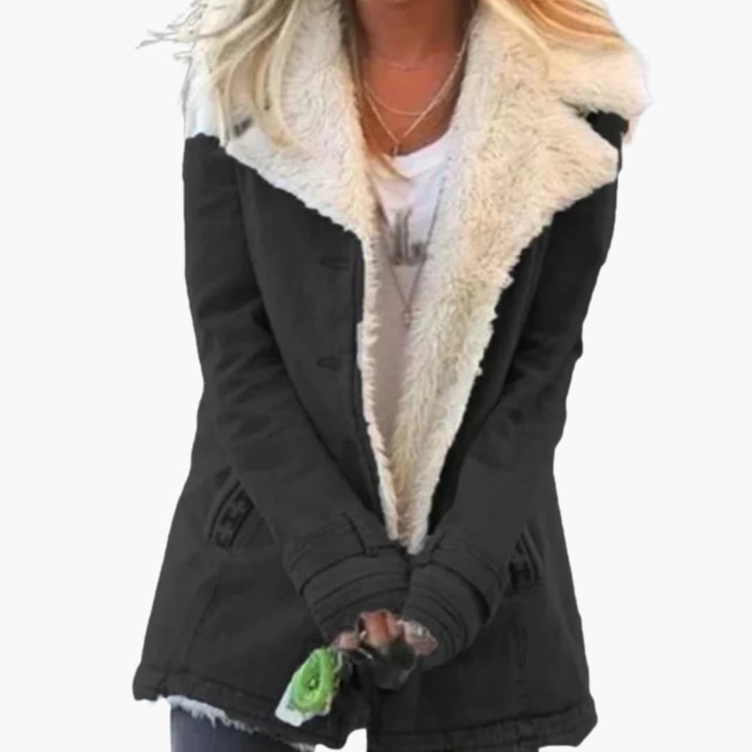 Warm high-collar zip winter jacket for women -10