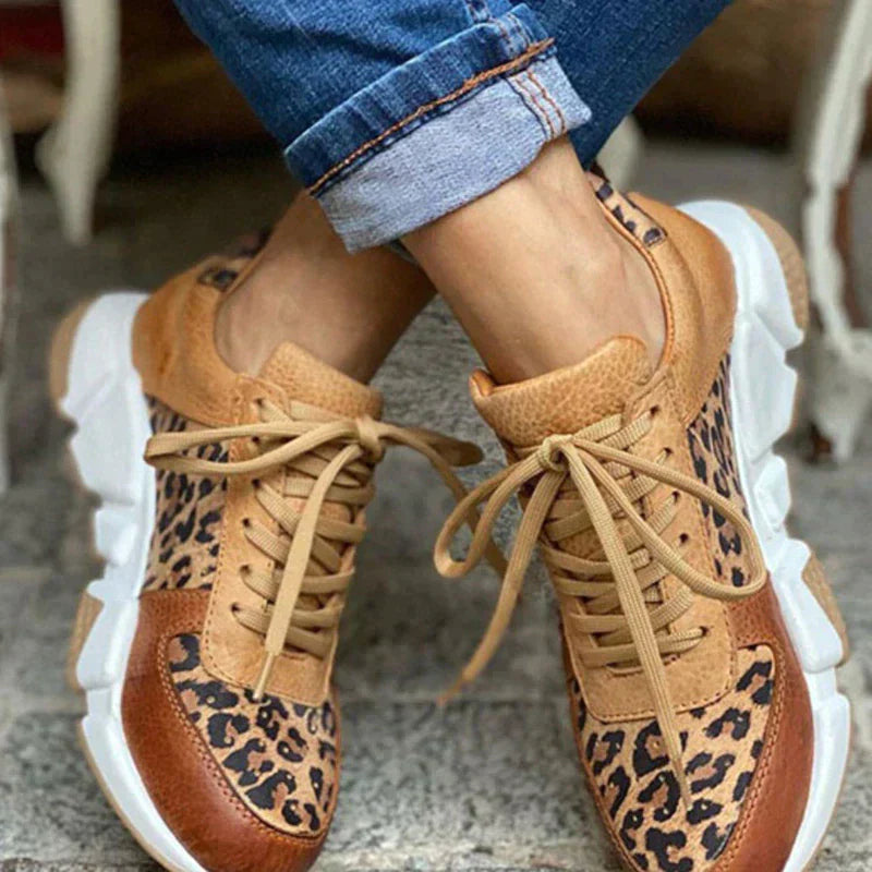 Bold leopard print comfort trainers for women | Crissa -5
