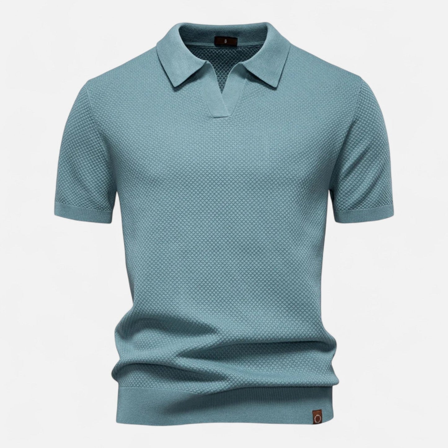 Smart Knit polo shirt with button neck and long sleeves for men | Arlen
