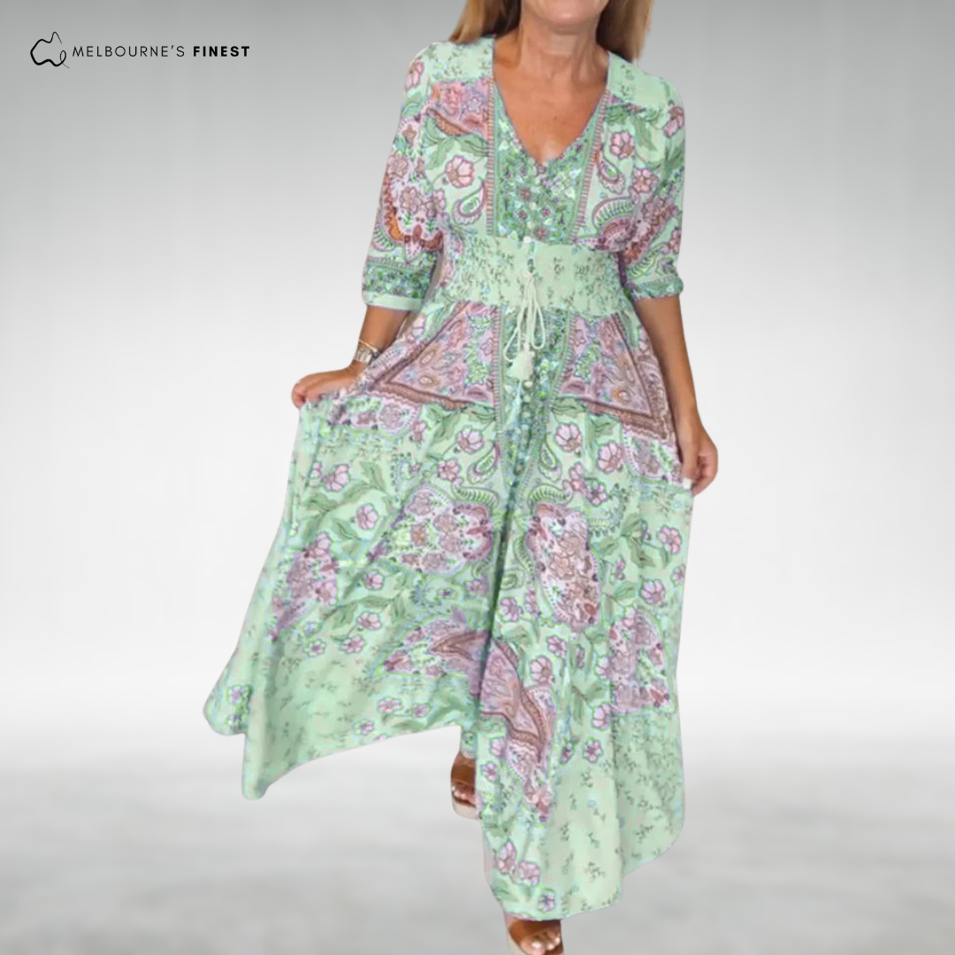 Radiant Bohemian maxi dress for women | Alina