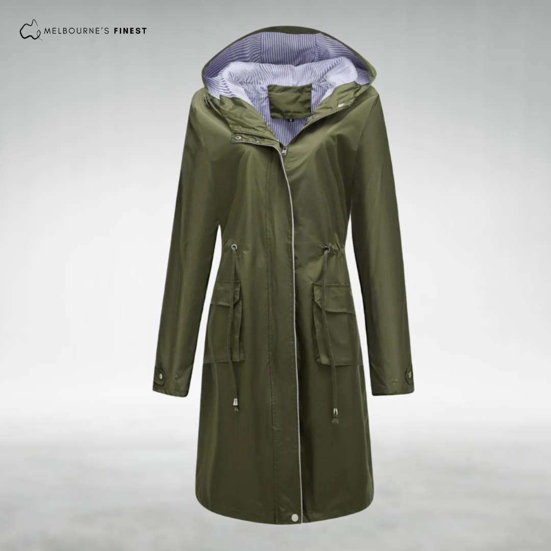 Canopied Waterproof trenchcoat with hood for women | Brielle