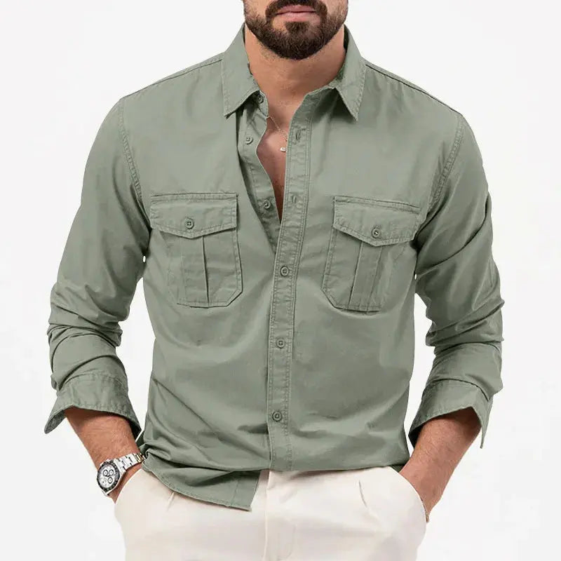 Evening Casual long sleeve button-up shirt for men | Carter