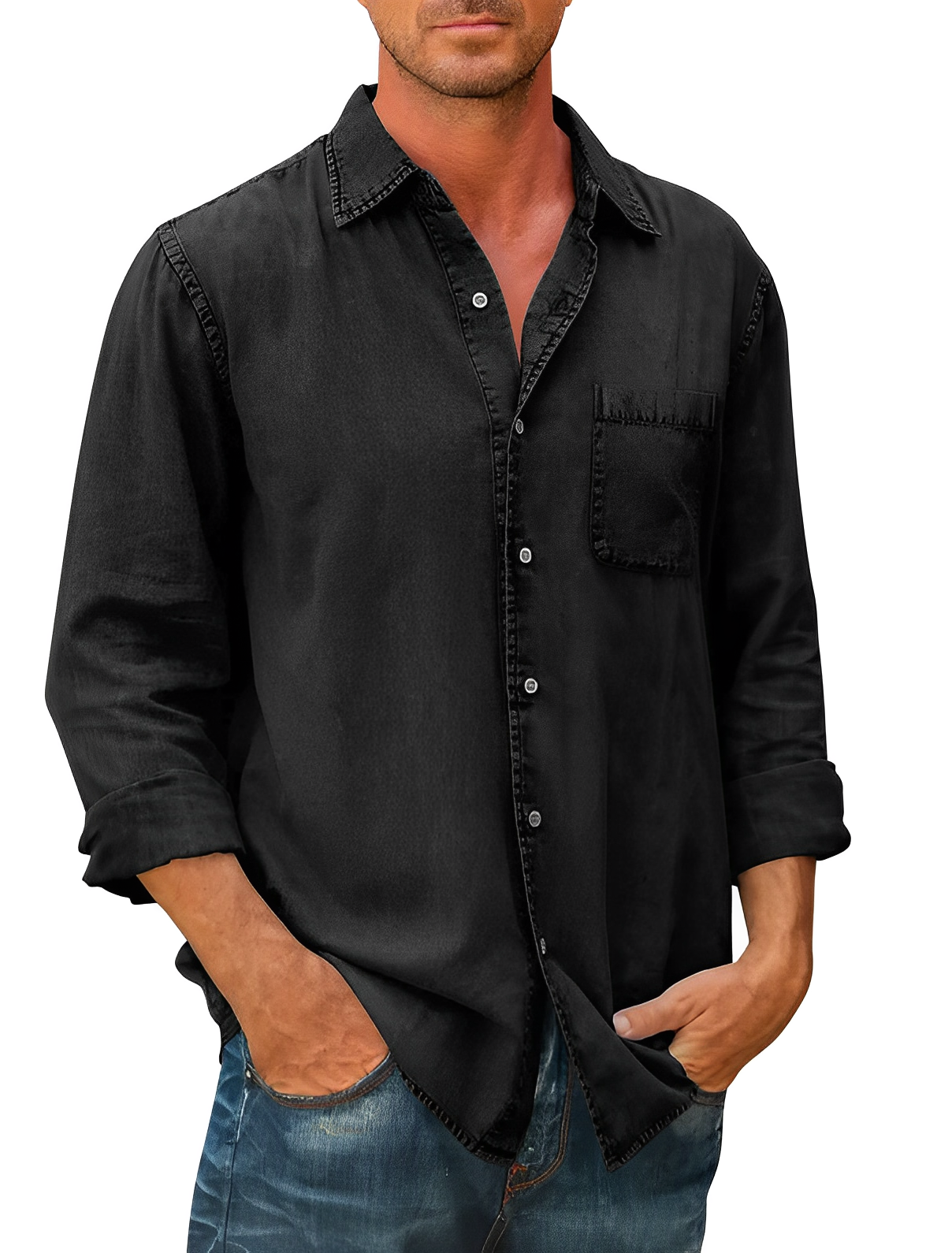 Everyday Long sleeve denim shirt for men | Mason