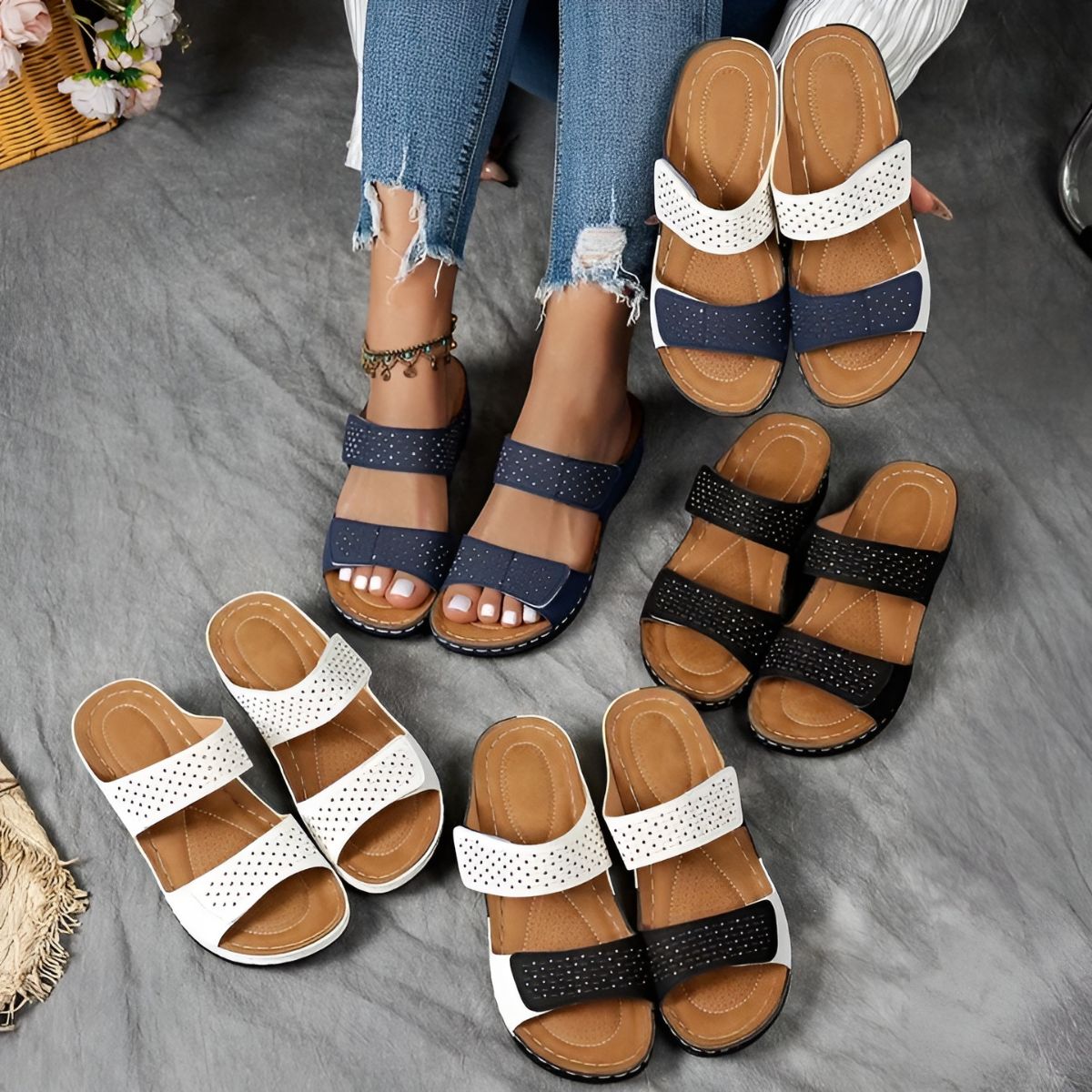 Palmed Elegant comfort sandals for women | Arelia