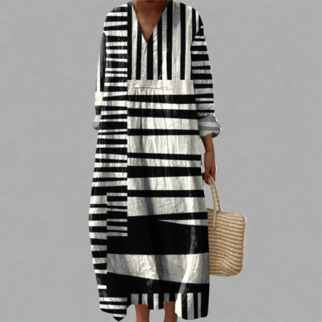 Elegant geometric shift dress for women | Ashlyn -1