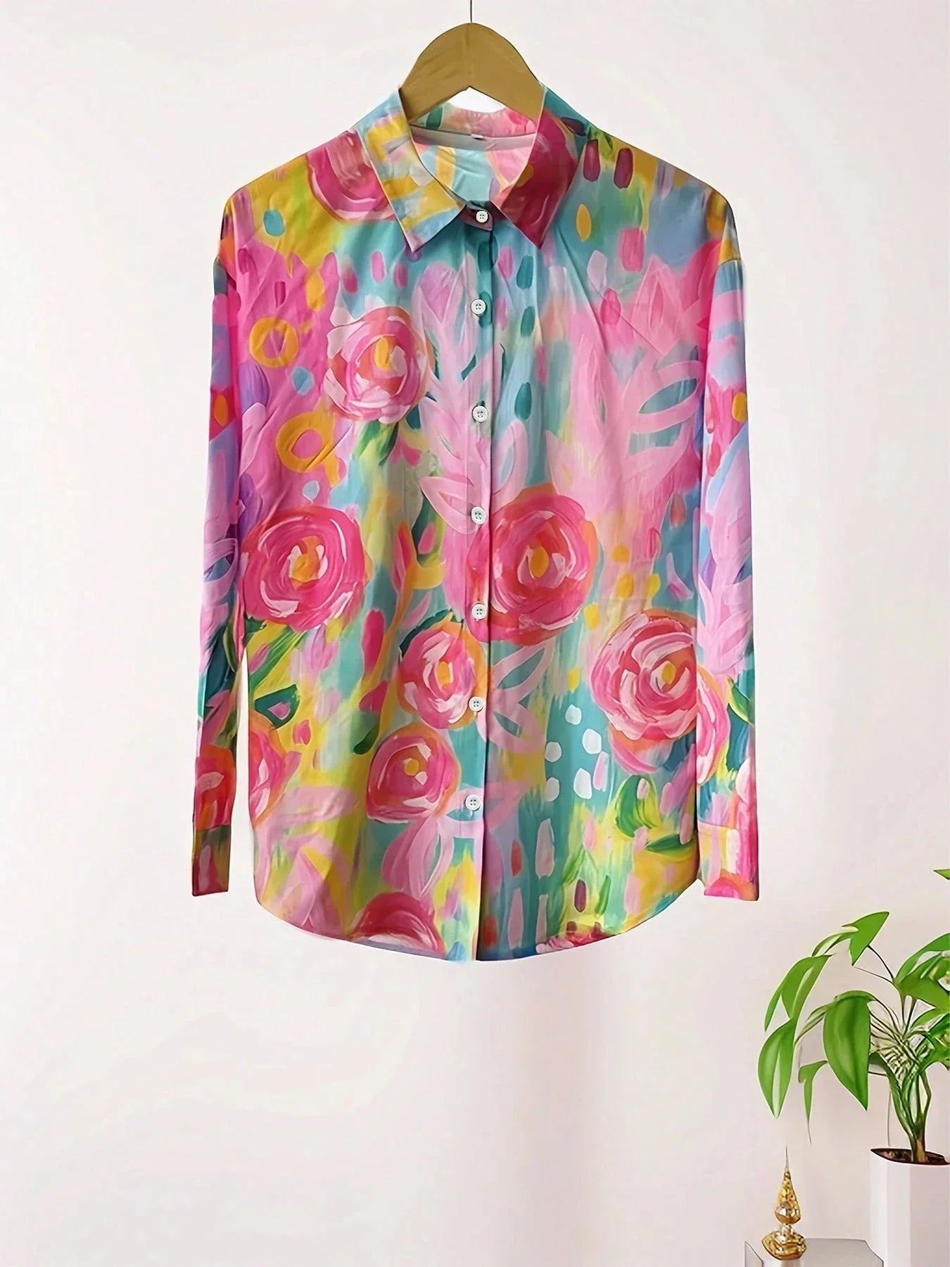Vibrant patterned relaxed blouse for women | Astrid -7