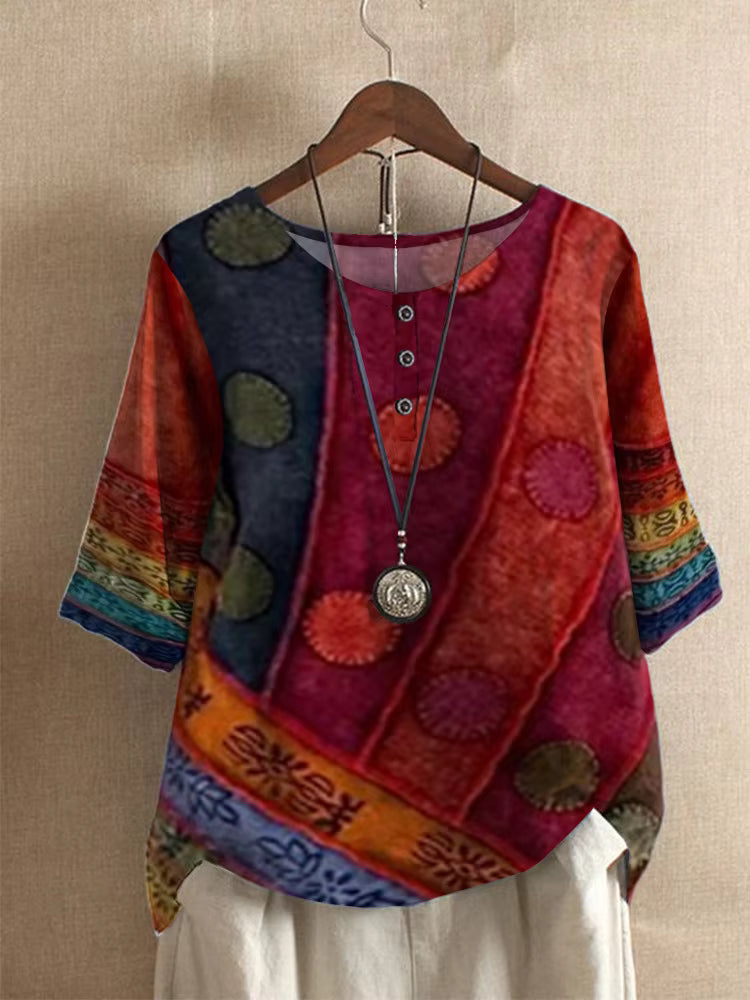 Zipped Artistic relaxed top for women | Ysolde