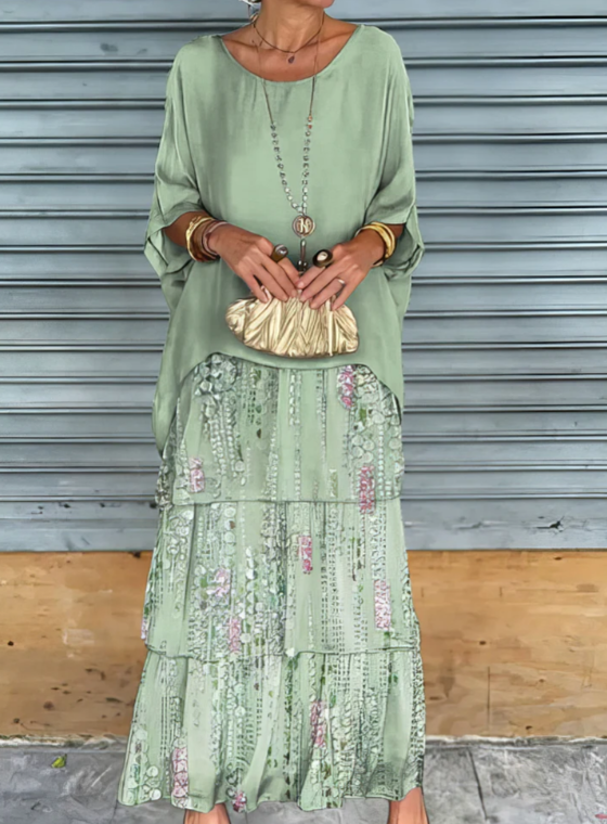 Elegant flowing relaxed maxi dress for women | Lara -14