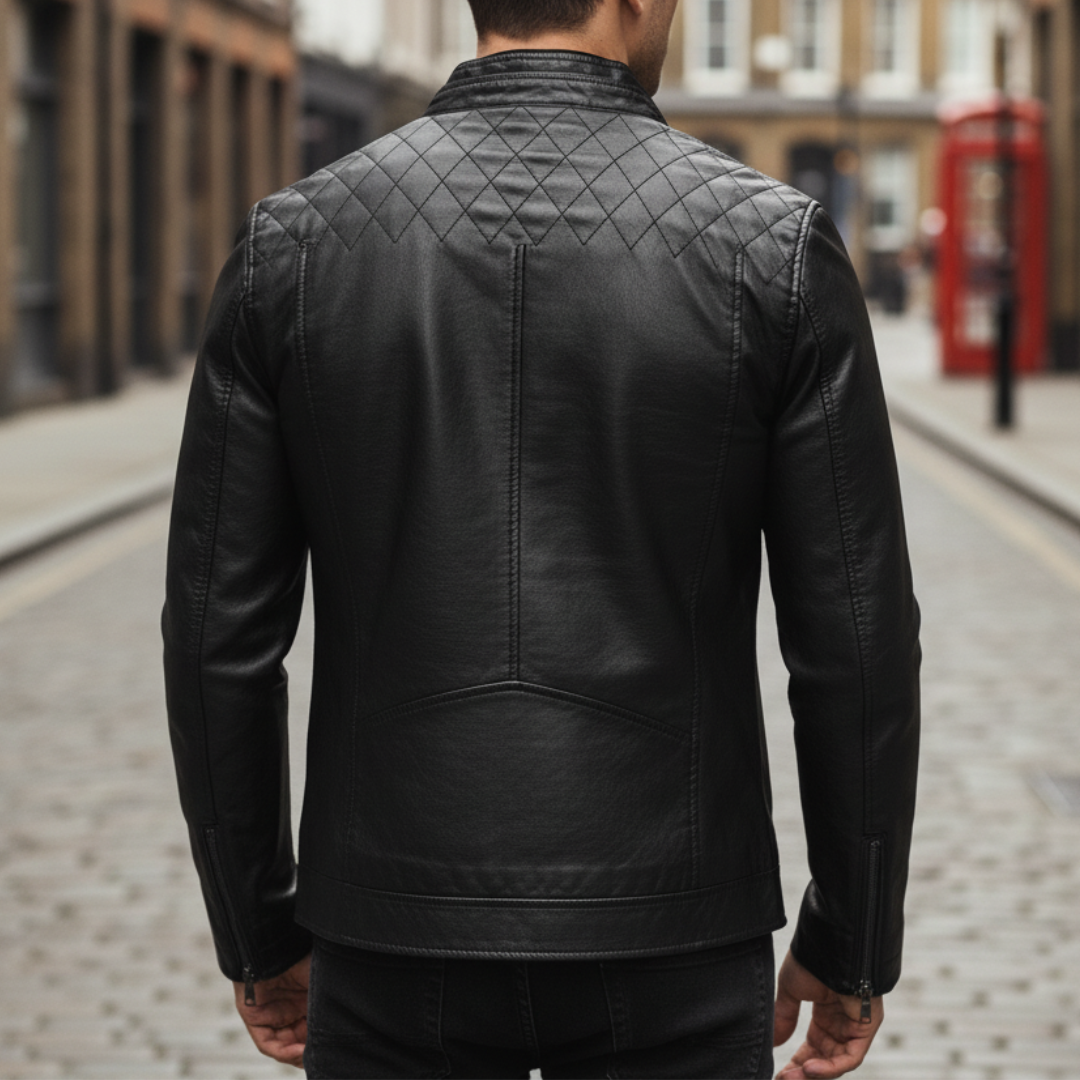 Zip-detail leather-look jacket for men | Maverick -3