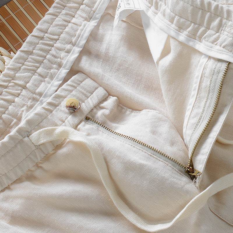 Classic casual linen trousers for men | Theodore Willow -6