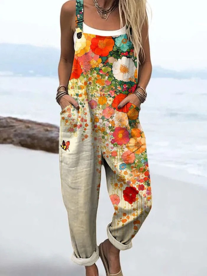 Skinny Floral casual jumpsuit for women | Wildflower Breeze