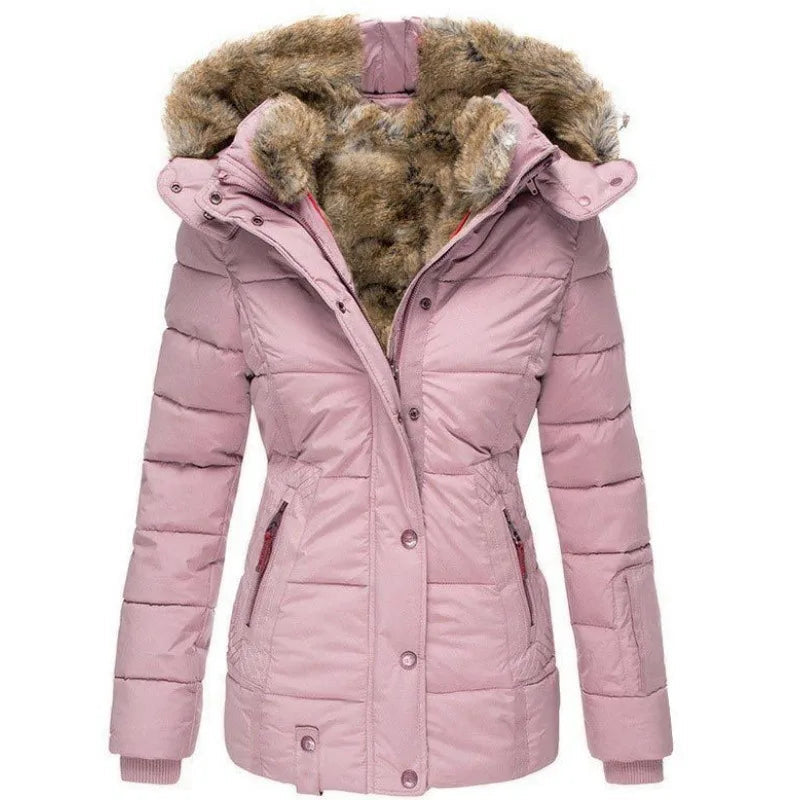 Insulated Hooded faux fur coat for women | Celeste