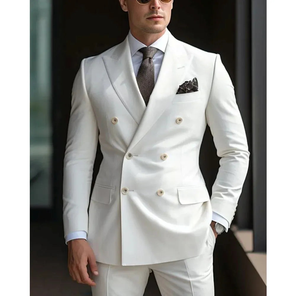Slim-fit double-breasted formal suit for men | Alaric -8