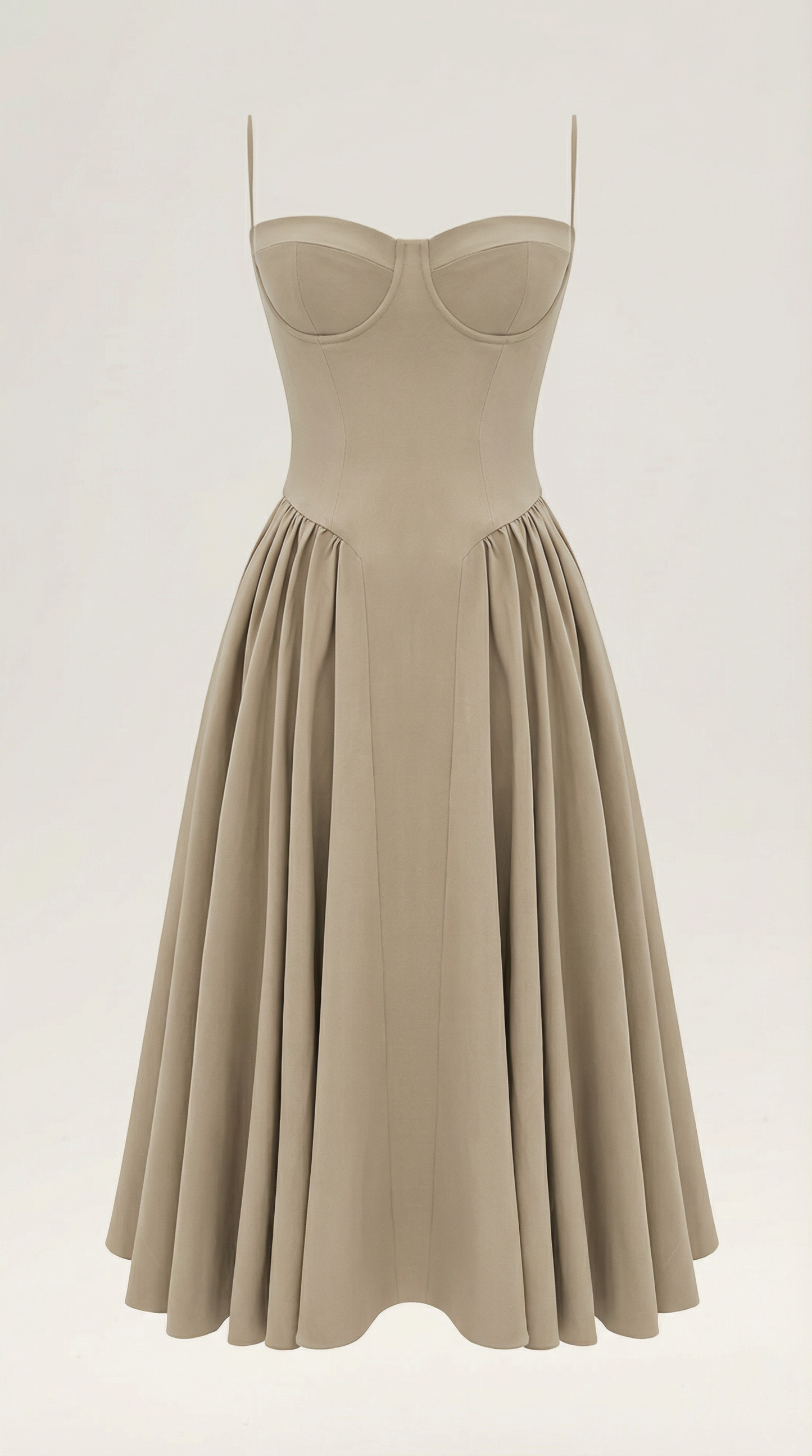 Elegant corset-detail midi dress for women | Odette -35