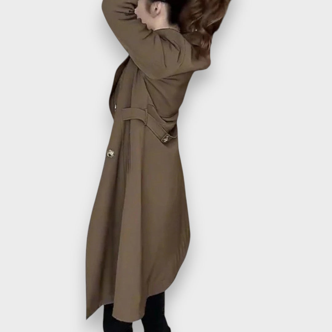 Elegant classic belted trench coat for women | Luisa -6