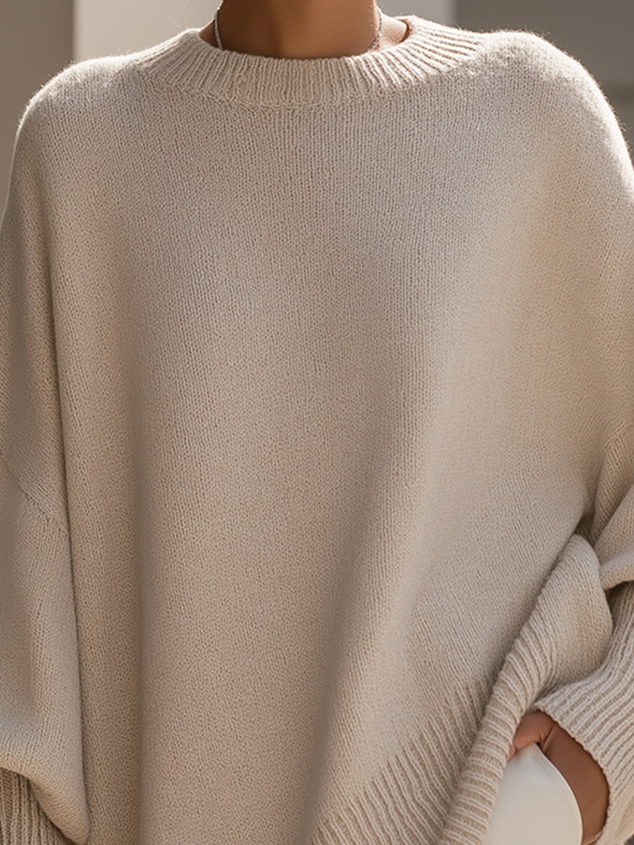 Relaxed cosy oversized knit sweater for women | Melody -2