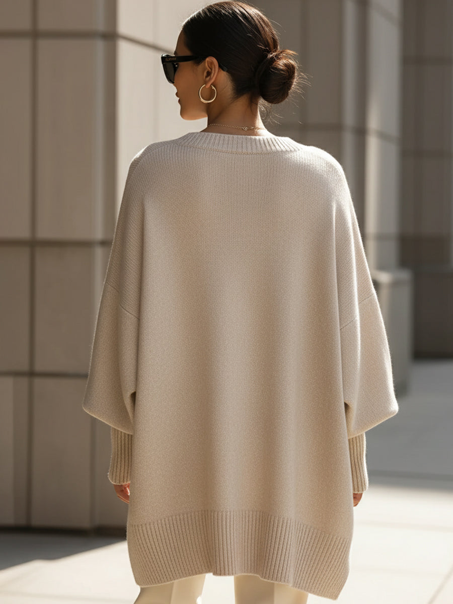 Relaxed cosy oversized knit sweater for women | Melody -4