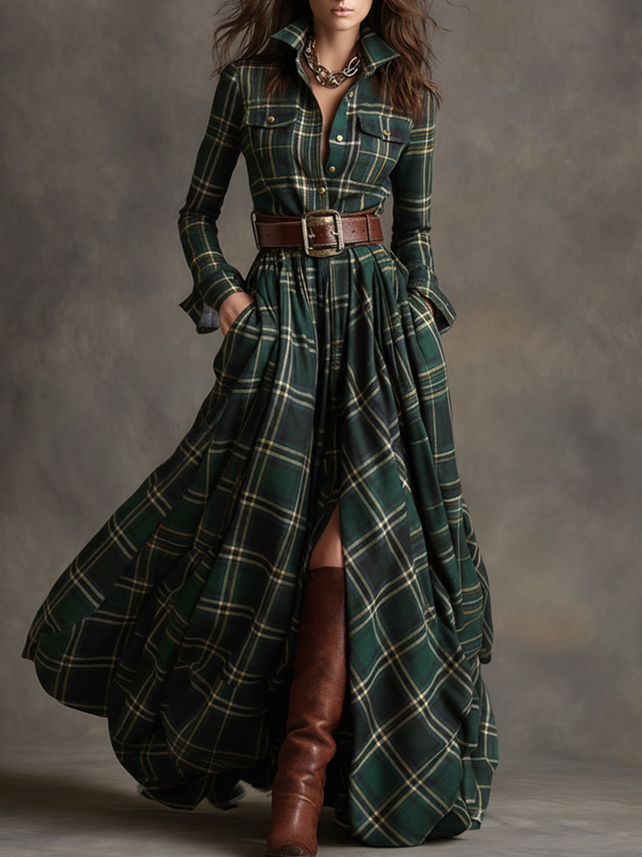 Belted flared shirt dress for women | Harriet -1