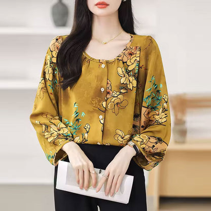 Wrapped Floral long-sleeve blouse for women | Abigail