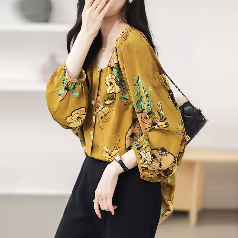 Classic long-sleeve everyday blouse for women | Abigail -13