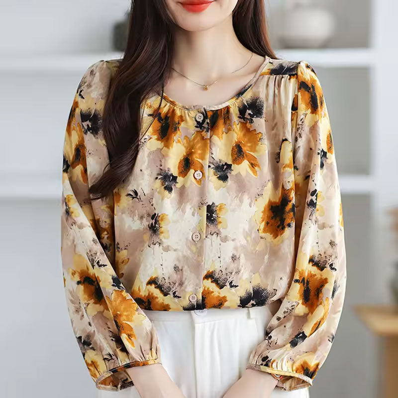 Classic long-sleeve everyday blouse for women | Abigail -8