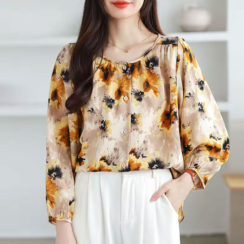 Classic long-sleeve everyday blouse for women | Abigail -10