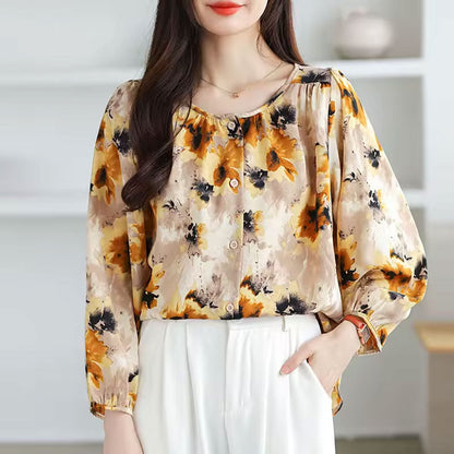 Classic long-sleeve everyday blouse for women | Abigail -10