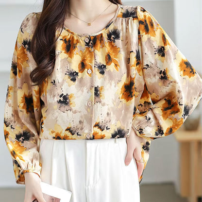 Classic long-sleeve everyday blouse for women | Abigail -12