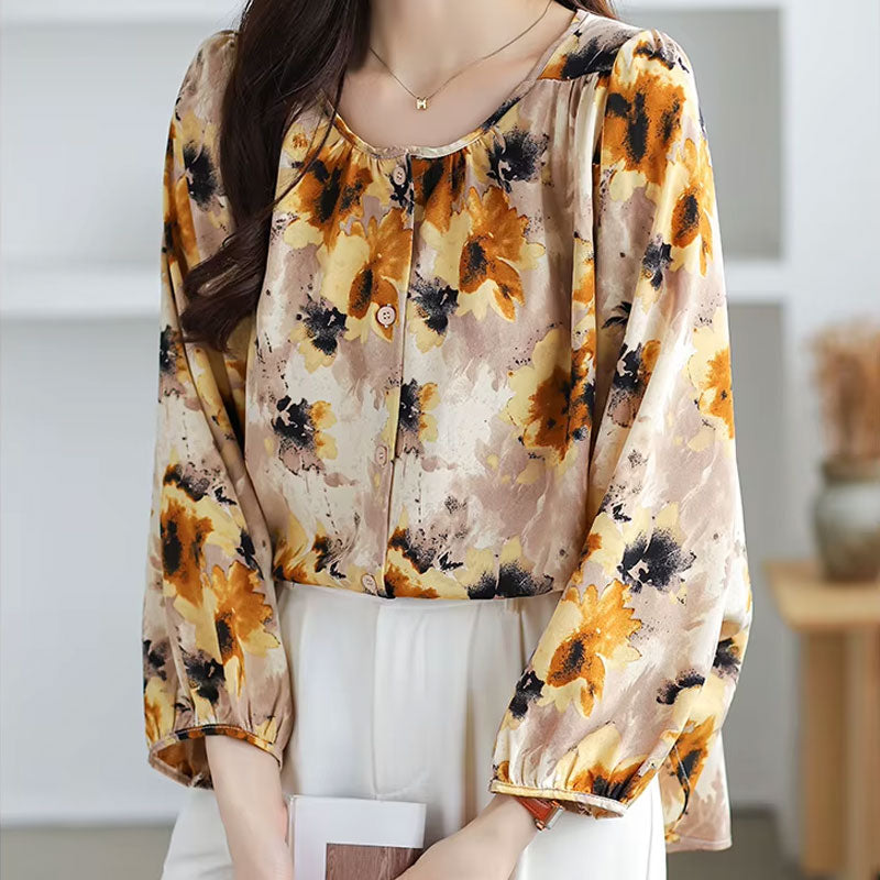 Classic long-sleeve everyday blouse for women | Abigail -14