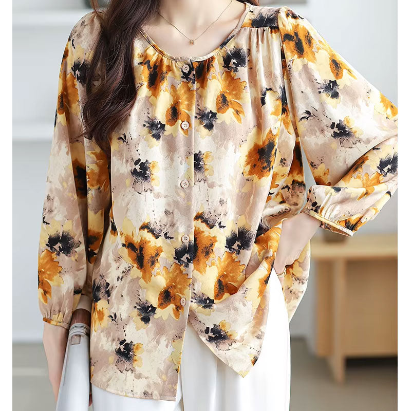 Classic long-sleeve everyday blouse for women | Abigail -2