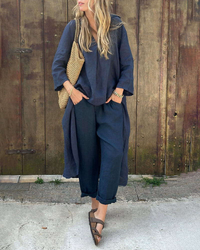 Relaxed matching co-ord lounge set for women | Luxe -1