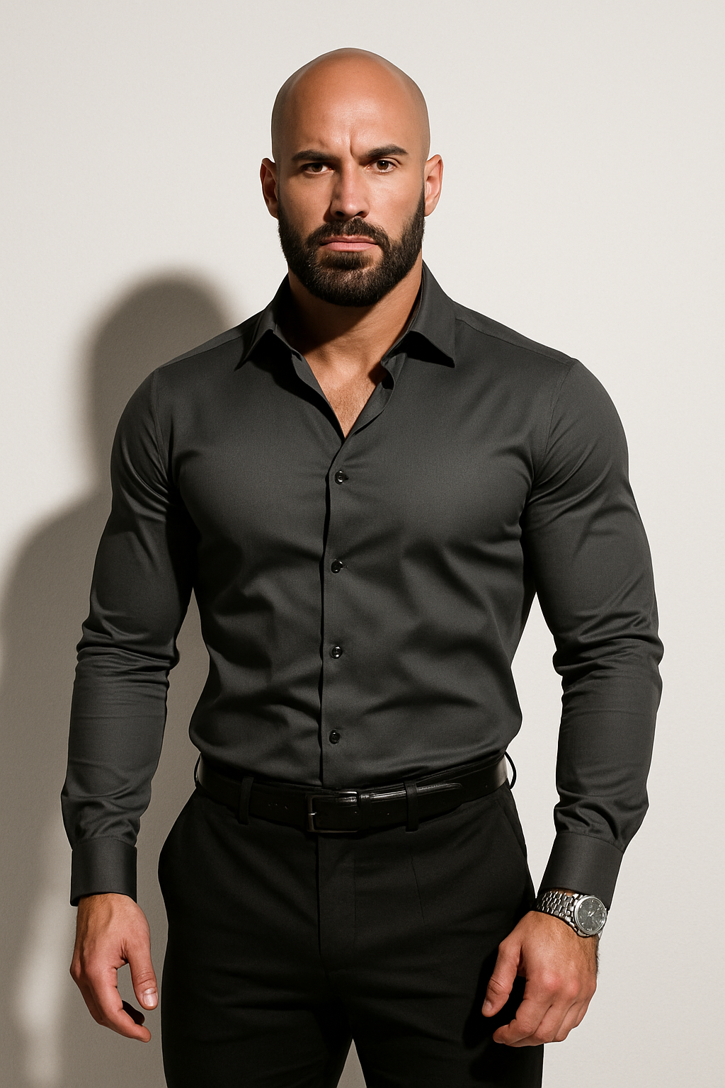 Slim-fit tailored modern dress shirt for men -6