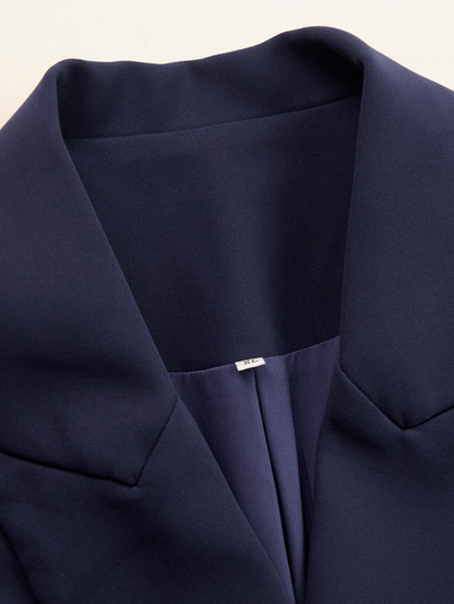 Elegant tailored blazer midi dress for women -12