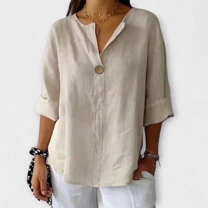 Stylish V-neck everyday blouse for women | Nicole -2
