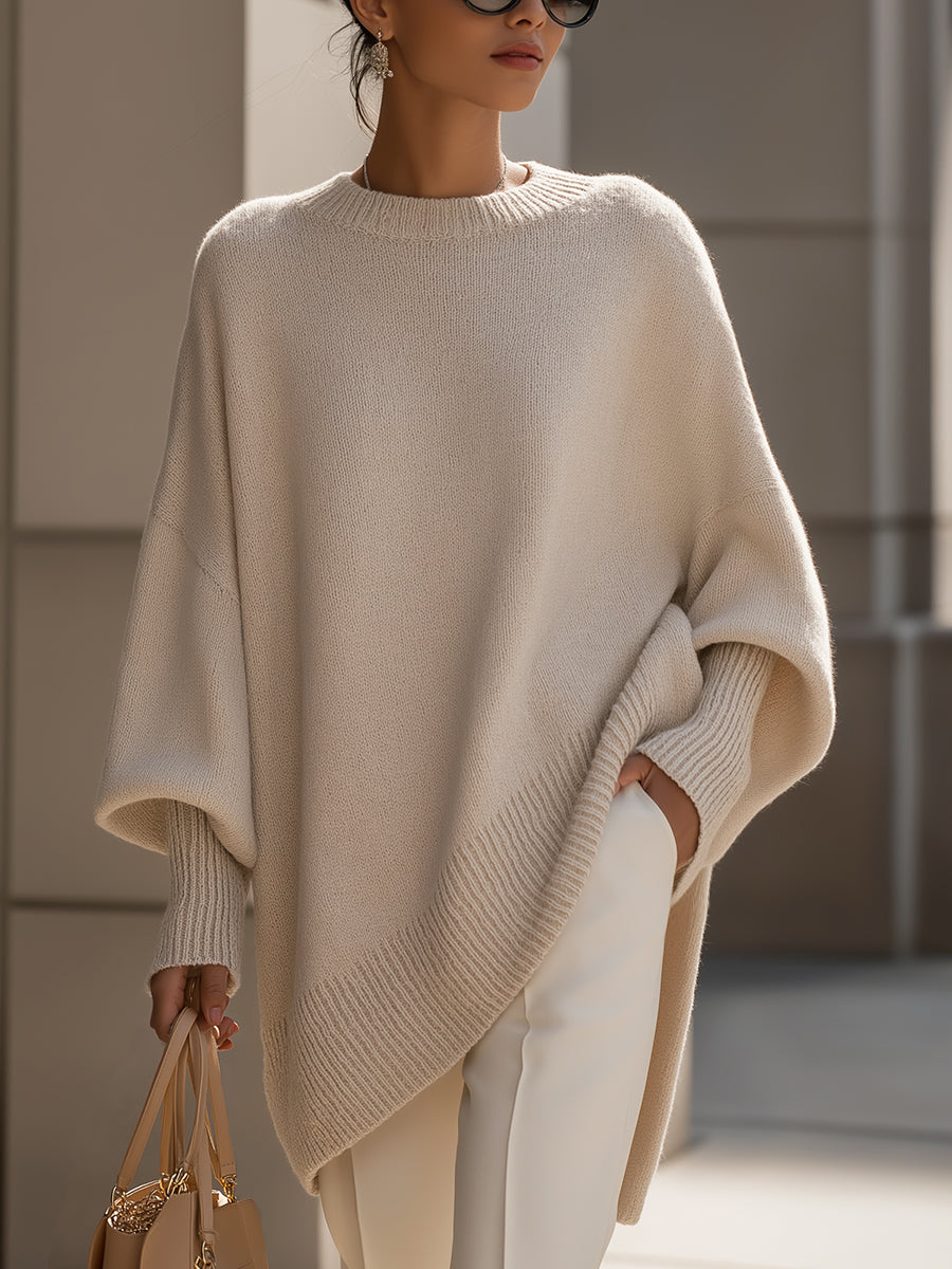 Relaxed cosy oversized knit sweater for women | Melody -1