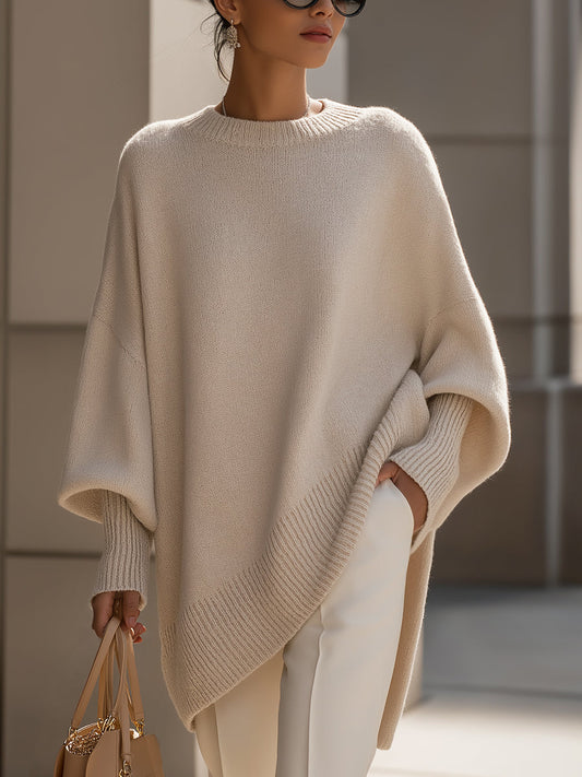 Relaxed cosy oversized knit sweater for women | Melody -1