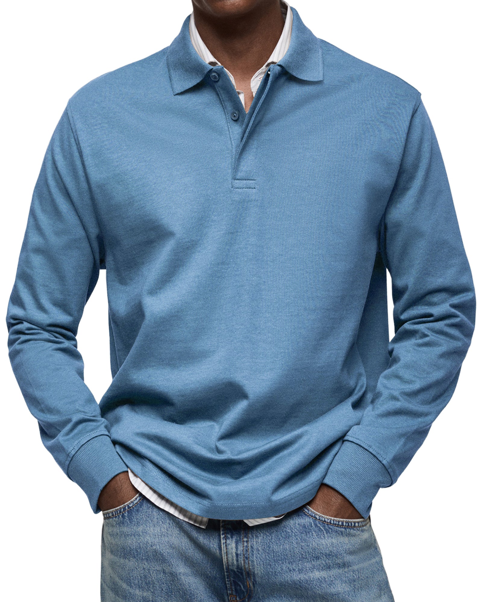 Classic relaxed long-sleeve polo shirt for men | Wilson -1