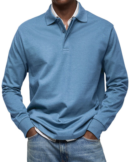 Classic relaxed long-sleeve polo shirt for men | Wilson -1
