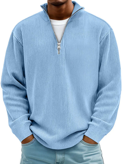 Warm classic half-zip knit sweater for men | Calix -2