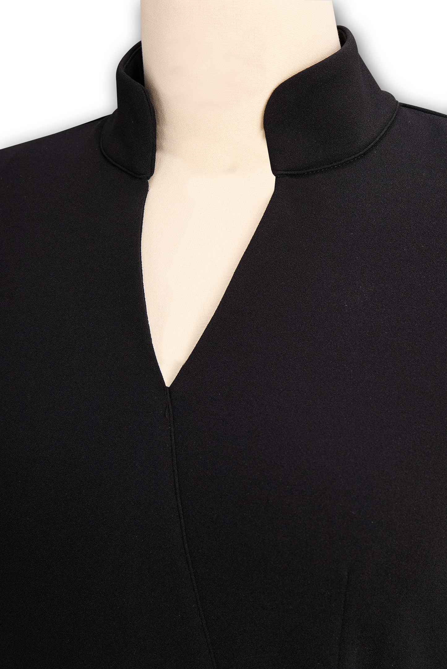 Refined belted mandarin-collar sheath dress for women -18