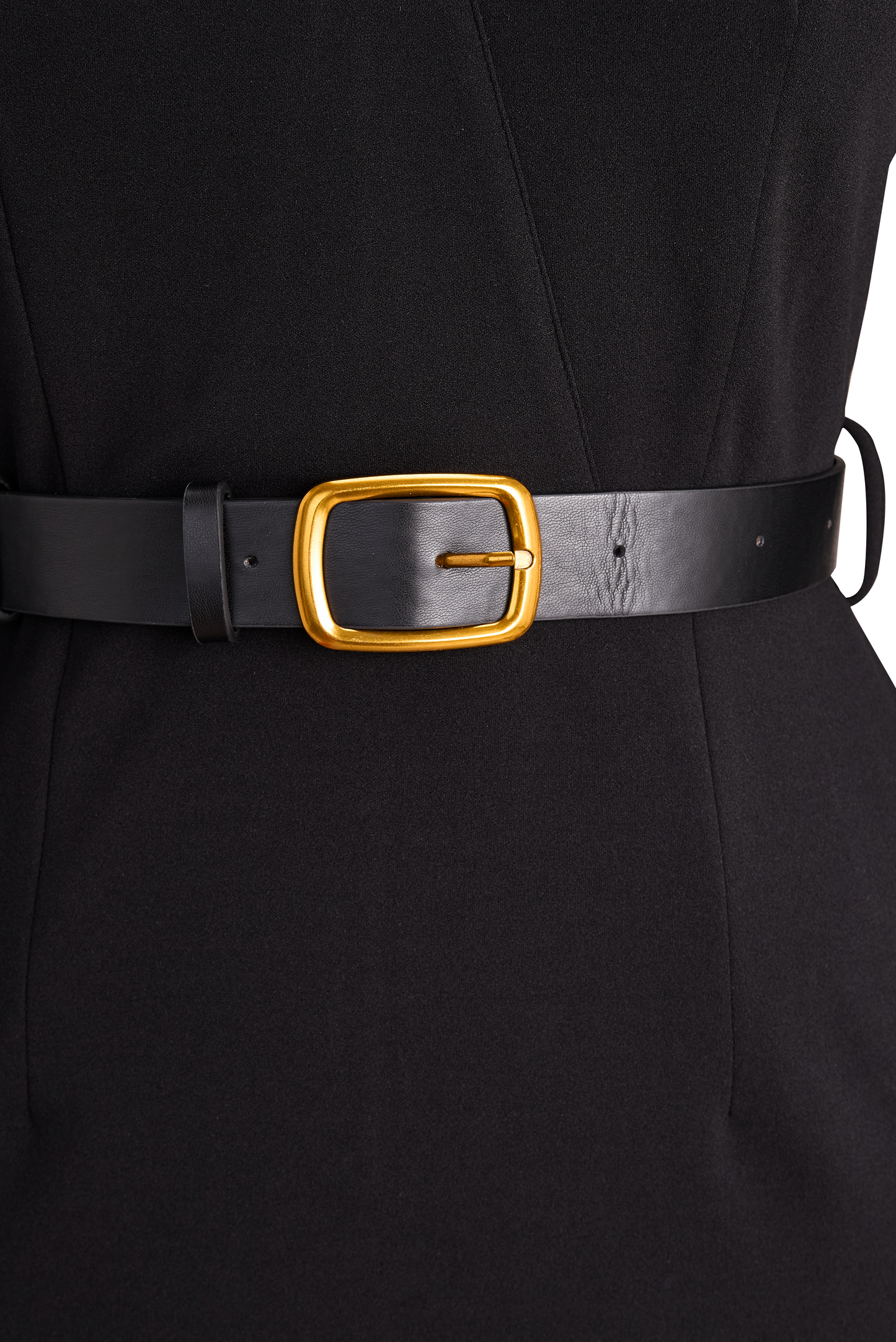 Refined belted mandarin-collar sheath dress for women -17